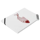 mumusの魚　sequinsred Notebook :placed flat