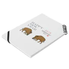 ジルトチッチのデザインボックスの2019亥年の猪のイラスト年賀状イノシシ ノートの平置き