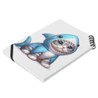IloveCatのサメのフードを被った子猫 Notebook :placed flat