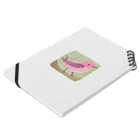 ピンク系水彩画のピンクの鳥さん 水彩画 Notebook :placed flat