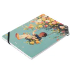 AQUAMETAVERSEの花ブランコに揺られ喜ぶ女の子　ラフルール　1859 Notebook :placed flat