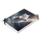 宇宙猫グッズ多数! ねこねこ製作所の【 宇宙猫 】夢見る白猫ver Notebook :placed flat