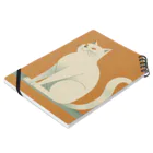ミリススタイルの凛々しく立つネコ Notebook :placed flat
