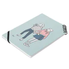 fuminghasegawa_artworkの友達とリンクコーデ ブルー Notebook :placed flat