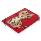 猫のクーちゃんの猫のクーちゃん（赤） Notebook :placed flat