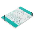 おとぼけ姉さんSHOPのリラックスブルー・穏やかな女性 Notebook :placed flat