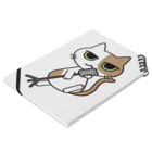 アトリエかのの茶白ブチ猫　ロックボーカル ノートの平置き