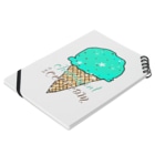 なでしこ@デザインのチョコミントアイスクリーム Notebook :placed flat
