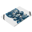Japanese Fabric Flower coconの花群生紋様　縹×月白 ノートの平置き