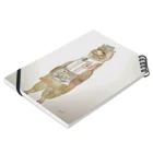 河内葉子の動物アートのグッズのおしゃれなキュートアルパカくんグッズ Notebook :placed flat