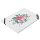 花と猫　オリジナルショップのpink cat Notebook :placed flat