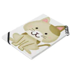 Fred HorstmanのBrown Beige Calico Tabby  Cat ブラウン ベージュ キャット キャリコ タビー Notebook :placed flat