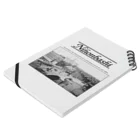 ヴィンテージ鉄道写真グッズの店のヴィンテージ写真　戦前の日本橋 （アンティーク ポストカード） 黒のレタリング  Notebook :placed flat