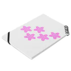 KOKI MIOTOMEの星桜紋（流れ星ピンク）　Star cherry blossom Crest (Shooting star pink）) Notebook :placed flat