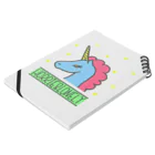 MY LONELY SPACEのSweet Dream Unicorn (Blue) Notebook :placed flat