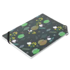 シマエナカフェの森と菜の花とシマエナガ（黒） Notebook :placed flat