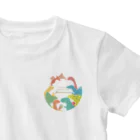 ぼんやり商会 SUZURI店の人の良さそうな恐竜たち（まる） ワンポイントTシャツ