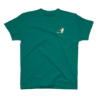 小鳥と映画館のタマ 美ネコ ワンポイントTシャツ