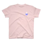 ハナのお店のポケットにシマエナガ ワンポイントTシャツ