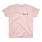 LalaHangeulの猫が寝転んだ ワンポイントTシャツ