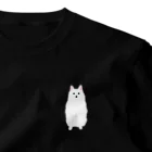 ゆいたっく／犬イラストのスピッツ(おすわり)ワンポイント One Point T-Shirt