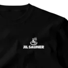 FUNNY JOKESのJIL SAUNER-ジルサウナー-サウナピクトグラム 白ロゴ ワンポイントTシャツ