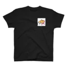 イノシシライフ INOsisiLIFEのやさしイノのほほえみ・白い正方形枠（濃色の生地用） One Point T-Shirt