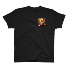 終わらない夢🌈の秋の森のキツネ🦊 ワンポイントTシャツ