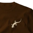 LalaHangeulのJapanese gecko(ニホンヤモリ)　英語デザイン One Point T-Shirt