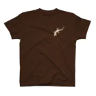 LalaHangeulのJapanese gecko(ニホンヤモリ)　英語デザイン One Point T-Shirt