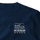 無真獣73号のNo Pride in Pinkwashing Genocide, END COLONIALISM ワンポイントTシャツ