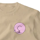 Charamaru Marketの丸猫（ピンク） ワンポイントTシャツ