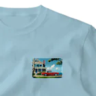 MistyStarkの赤いコルベットと海辺の家　－　red corvette and seaside house　－ ワンポイントTシャツ