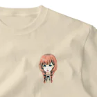 🐶シュナといろいろ🎨の三つ編み女の子 ワンポイントTシャツ