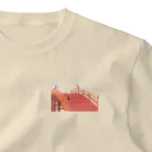 Amiの狐の赤太鼓橋 ワンポイントTシャツ