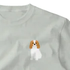 ゆいたっく／犬イラストのキャバリア One Point T-Shirt