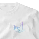 AtelierBoopの花sun-supdog-フラットコーテッドレトリバー ワンポイントTシャツ