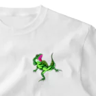 もむのふの爬虫類グッズやさんの水辺の忍者グリーンバシリスク One Point T-Shirt