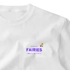 鳥取チアリーディングチーム　フェアリーズのフェアリーズ　ロゴ白紫 ワンポイントTシャツ