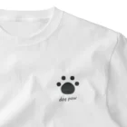 mamapockのdog paw ワンポイントTシャツ