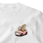 働きたくないのうさぎカーを運転するうさぎ One Point T-Shirt