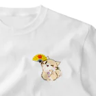 絵娯クリエイトのひのもとにゃんこ®️ 手踊り / クリーム ワンポイントTシャツ