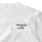 sports_tower スポーツタワーのテニス・TENNIS・ライフ・筆記文字・アイテム・デザイン・ラケット・ガット・イラスト・スポーツ・Tシャツ・サーブ・男子・女子・かっこいい・かわいい・選手・画像・ボール・王子・応援 ワンポイントTシャツ