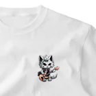 Vasetti_pressの可愛いギターのネコちゃん ワンポイントTシャツ
