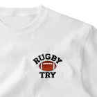 sports_tower スポーツタワーのラグビー・RUGBY・グッズ・デザイン・楕円形ボール・イラスト・スポーツ・Tシャツ・男子・女子・かっこいい・かわいい・選手・ラガーマン・インゴール・ラグビーユニオン・ラグビーリーグ One Point T-Shirt