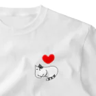 ３２１６のl  love ねこ ワンポイントTシャツ