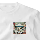 EMAKIの和紋様 x 猫　伝統的な和の休息 One Point T-Shirt