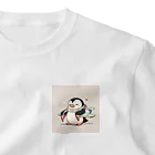 ganeshaのおもちゃの飛行機に乗ったかわいいペンギン(1) ワンポイントTシャツ