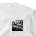 yohiti193の（モノクロ写真風）山間の戦場のジオラマ ワンポイントTシャツ