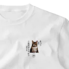 catnip factoryの不満顔の猫 ワンポイントTシャツ